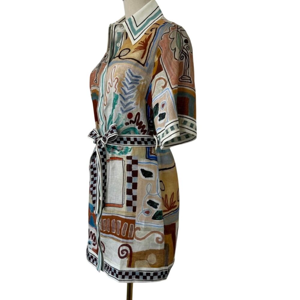 ALEMAIS Michelle Linen Mini Shirtdress - Picture 7 of 8